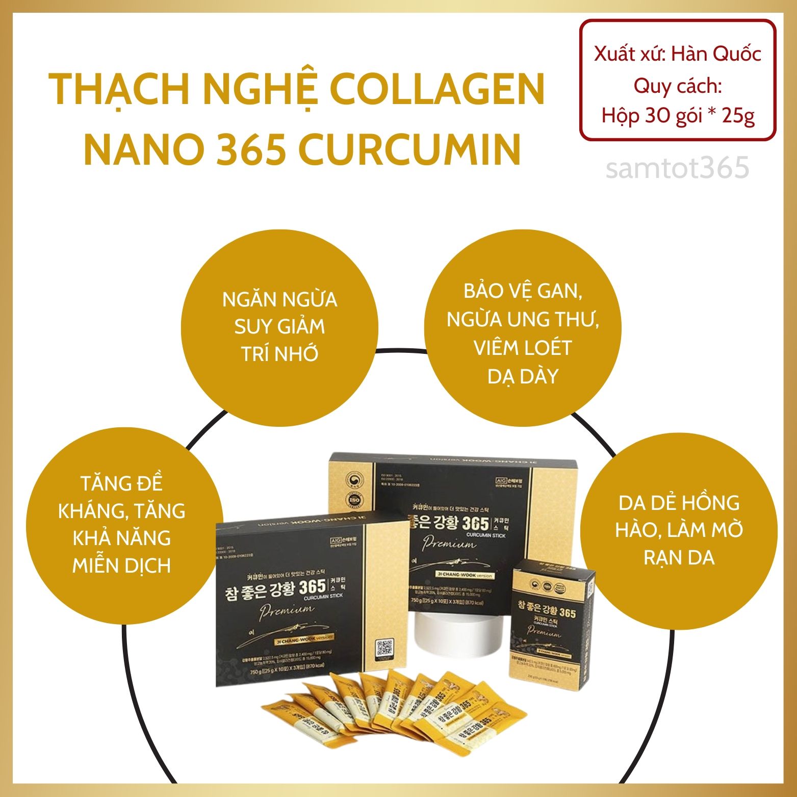 THẠCH NGHÊ COLLAGEN NANO CURCUMIN JELLY 365 VỊ XOÀI
