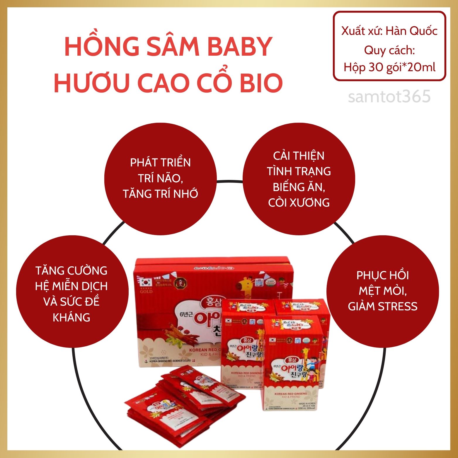 NƯỚC HỒNG SÂM BABY BIO APGOLD GOLD KOREAN RED GINSENG KID-FRIEND