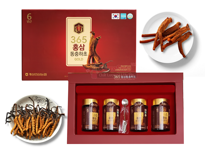 CAO HỒNG SÂM ĐÔNG TRÙNG HẠ THẢO 365 GOLD _GAESUNG SANG IN 4 Lọ * 240 gr - Hình ảnh 3